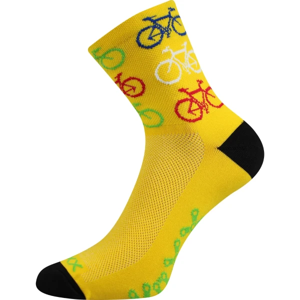 VOXX Ponožky cyklistické RALF X obrázkové BIKE ŽLUTÉ 35-38 116835