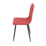 Židle jídelní, červená látka, černý kov