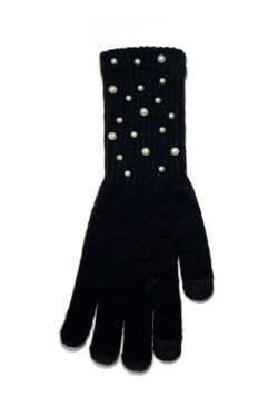 DÁMSKÉ RUKAVICE S PERLAMI R-204 černá 21 cm