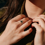 LUNICA Stříbrný prstýnek MECHOVÝ ACHÁT Velikost prstenu: 8 (EU: 57-58) 0680_8