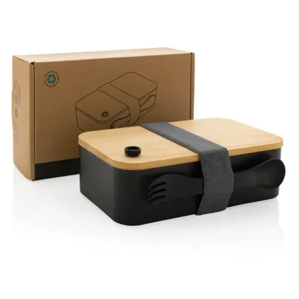 XD DESIGN Box na svačinu černý / Bambusové víko / 700 ml (P269.101)