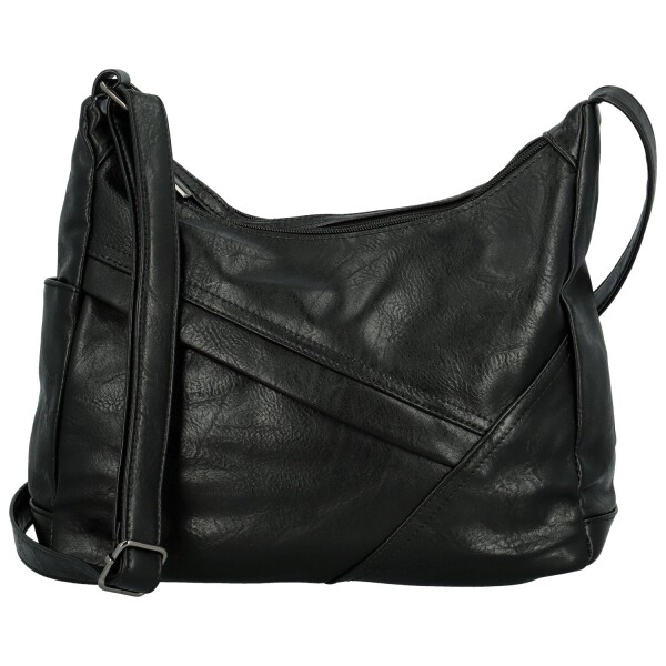 Trendy dámská koženková crossbody kabelka Riva, černá