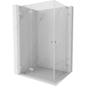 MEXEN/S - Lunar L Duo sprchový kout dveře křídlové 115 x 110 cm, transparent, nikl kartáčovaný 834L-115L-110P-97-00