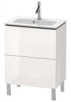 DURAVIT - L-Cube Umyvadlová skříňka Compact, 86x62x39 cm, 2 zásuvky, lesklá bílá LC667302222