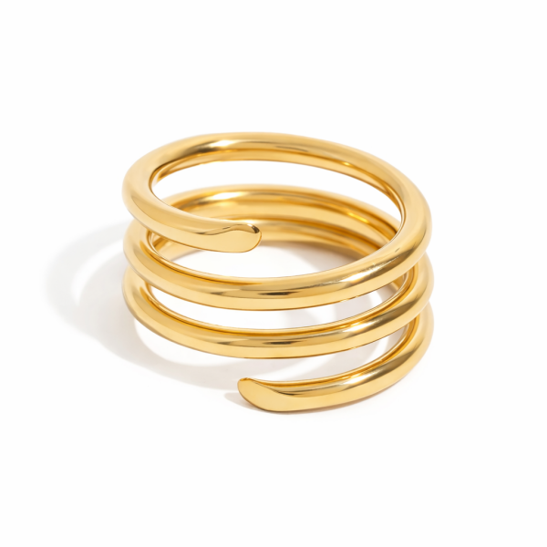 ELENYS Layers Max – pozlacený prsten 18K žluté zlato Velikost: 8 (EU: 57-58)