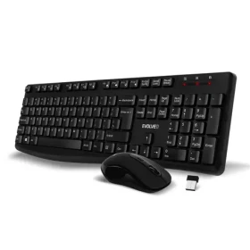 EVOLVEO K1050-BK-EN Tichý set bezdrátové klávesnice a myši černá / US INTL znaky / USB-A přijímač 2.4 GHz (K1050-BK-EN)