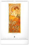 Nástěnný kalendář 2026 NOTIQUE - Alfons Mucha, 33 x 46 cm