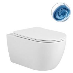 CERANO - WC závěsné Felci, Vortex - vírové splachování + Slim/SoftClose sedátko - bílá lesklá - 55,5x36 CER-680365