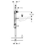 GEBERIT - Duofix Montážní prvek pro umyvadlo, 1300 mm, pro nástěnnou baterii s funkčním boxem pod omítku 111.558.00.1