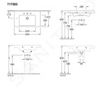 VILLEROY & BOCH - Subway 2.0 Umyvadlo nábytkové 800x470 mm, s přepadem, otvor pro baterii, alpská bílá 71758001