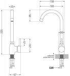 MEXEN/S - Gaspar granitový dřez 1.5 s odkapávačem včetně baterie Telma, černá/stříbrný 6507-73-670200-00