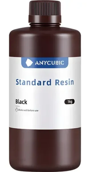 Anycubic Standard Resin černá / Pryskyřice pro 3D tiskárnu / 405 nm / 1 kg / Tvrdost 85 HS (SPTBK-104E)