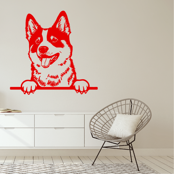 Samolepka Akita Inu Barva: červená, Velikost: 60 x 58 cm