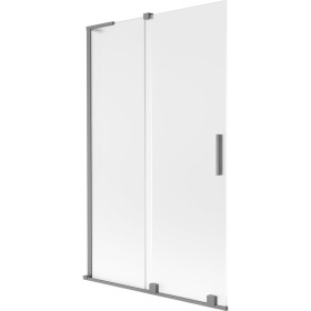 MEXEN/S - Velar L dvoukřídlá posuvná vanová zástěna 110 x 150, dekor, grafit metal 896-110-003-31-95