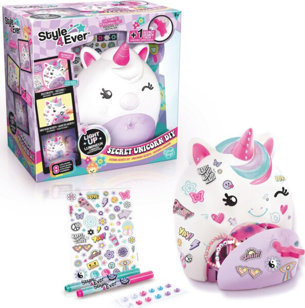 Style4Ever DIY Lampička - Jednorožec s přihrádkou - Alltoys