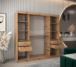 Šatní skříň Abi Y0 Barva korpusu: Dub artisan, Rozměry: 120 cm, Dveře: Černá