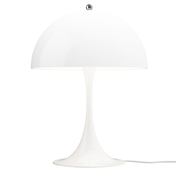 Louis Poulsen Stolní lampa Panthella 320 Opal White, bílá barva, plast