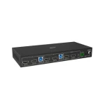 Lindy 2 Port Dual Head HDMI 4K60 černá / KVM přepínač / USB 3.0 / 2 PC / kovové tělo (39314)