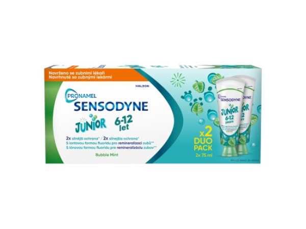 Sensodyne Pronamel Junior Bubble Mint zubní pasta s fluoridem 2 x 75 ml