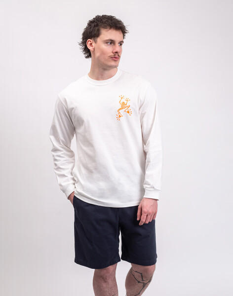 Tričko Gramicci Sticky Hands L/S Tee WHITE