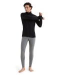 Pánské merino tričko s dlouhým rukávem ICEBREAKER Mens 200 Oasis LS Half Zip, Black velikost: XL