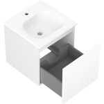 MEXEN/S - Rivel koupelnová skříňka 45 cm s umyvadlem Vela, 1 šuplík, reliéf , bílá mat 91A20-04547-1-BF01-W23M01