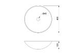 SAPHO - BLOK 1 kamenné umyvadlo na desku Ø 40cm, matný tmavý kámen 2401-02