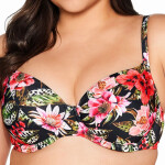 Horní díl plavek 219 Floral plus - AVA černá 80/J