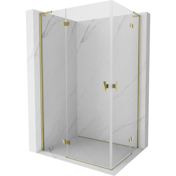 MEXEN/S - Mist-H L Duo sprchový kout dveře křídlové 120 x 110, transparent, zlato 8A5L-120L-110P-50-00