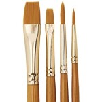 Štětce Daler Rowney Simply syntetické krátké, sada 4 ks