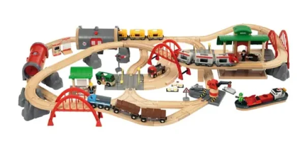 BRIO Vláčkodráha Deluxe se zvuky a světly v plastovém boxu