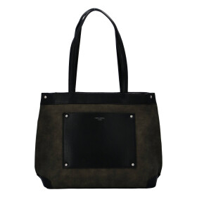 Velká a prostorná dámská koženková taška Nathalie, tmavě zelená