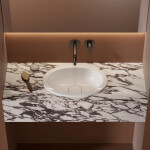 OMNIRES - SHELL M+ umyvadlo zapuštěné do desky, 38 x 25 cm, lesklá bílá SHELL380UPBP