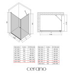 CERANO - Sprchový kout Antelo L/P - 6 mm - chrom, transparentní sklo - 120x90x190 - otočný CER-8050BD140