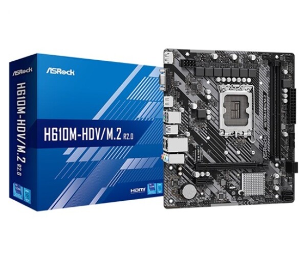ASRock MB Sc LGA1700 H610M-HDV/M.2 R2.0, Intel H610, 2xDDR4, 1xDP, 1xHDMI, 1xVGA, mATX EDF_380890