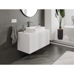 MEXEN/S - Rivel koupelnová skříňka pod umyvadlo 100 cm s deskou, 1 šuplík, reliéf , bílá mat 91A20-10047-1-BFC01