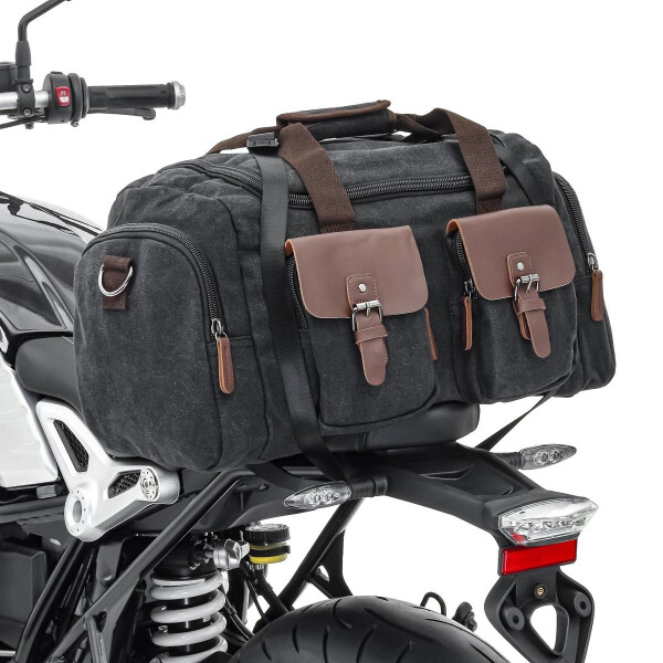 Vintage tailbag na motocykl Orlando, 30L, šedý, textilní