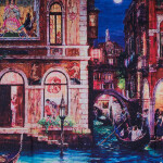 Dámská šála Art of Polo 19338 Venice tmavě modrá-barevná 180x70 cm