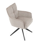 Židle jídelní, taštičkové pružiny v sedáku, 180° otočný mechanismus, lanýžová voděodolná látka, černý kov