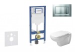 GEBERIT - Duofix Set předstěnové instalace, klozetu D-Code a sedátka softclose, tlačítko Sigma30, matný chrom/chrom SANI11CP2106