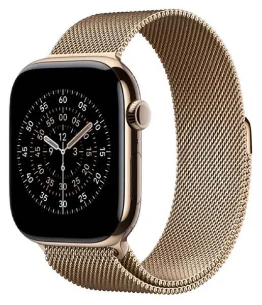 Apple Watch 46mm zlatá / Milanese Loop řemínek / M/L / 150–200 mm (MGJ54ZM/A)