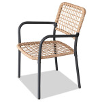 Zahradní set 1+2, stůl 60x60, židle umělý ratan barva přírodní, kov antracit