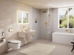 HANSGROHE - Xuniva Evo S Umyvadlo na desku, průměr 40 cm, bez přepadu, bez otvoru pro baterii, matná béžová 60323780
