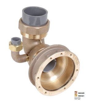 Vagnerpool Hugo Lahme hydromasážní tryska, 90° s nasáváním vzduchu, napojení d 63 mm a d 20 mm