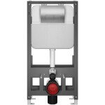 CERANO - Kompletní WC set Basic/Carlito - bílá lesklá - WC tlačítko Modulo/Stříbrná - volně stojící - předstěnová instalace - 48,5x36,5 CER-8050BD86057