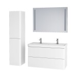 MEREO - Siena, koupelnová skříňka s umyvadlem z litého mramoru 101 cm, bílá lesk CN412M1