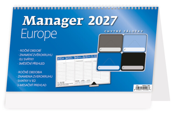 Stolní kalendář 2027 Helma Plánovací Manager Europe