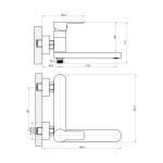 SAPHO - PAX nástěnná vanová baterie, otočné ramínko, chrom XA101