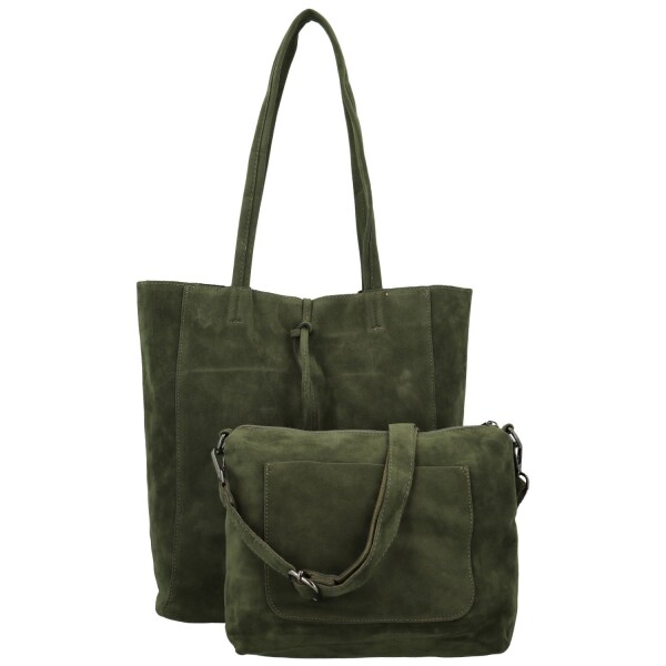 Trendy dámský koženkový set kabelek Oktavie, tmavě zelený