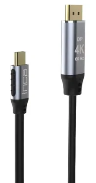INCA ITCD-20 černá, stříbrná / Adaptér / USB-C - HDMI / 4K 60Hz / 2 m / pozlacené konektory (ITCD-20)